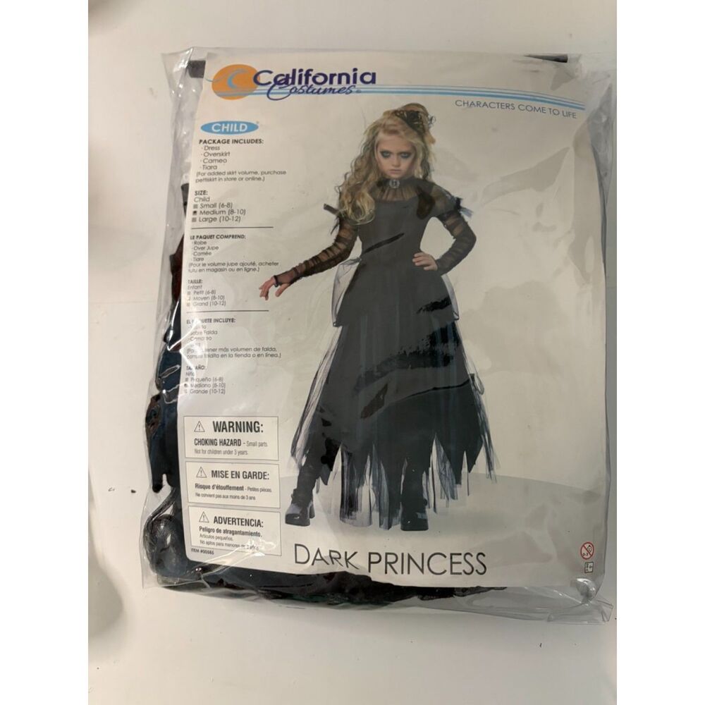 California Costumes Dark Princess Child Med 8-10 NEW